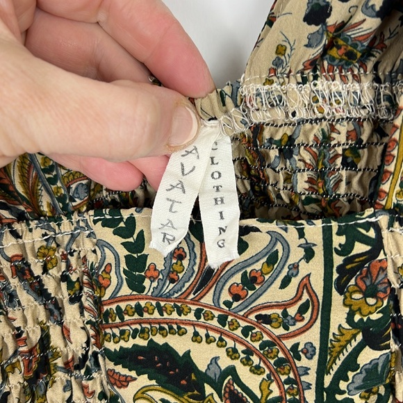 Avatar Imports Clothing sleeveless blouse ruched floral top gold L - Picture 6 of 8